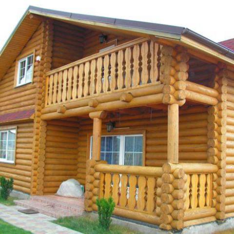 The house with log cabins is the best home